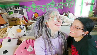 Hard Tattooed Cock Gothic ANAL POV Threesome