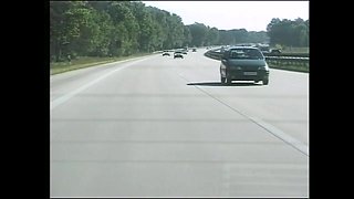 Slutty MILF Sucks Big Cock in Car Then Fucks Her on Highway