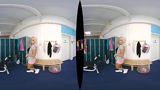 Off To The Showers - Big Ass Big Tits Gym Blonde Striptease