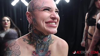 Titi Ramone Gets Feet Tattooed By Bunni Valentine And Fucked By Aspen Mischief And Kennedy