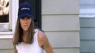 Jessica Biel sexy as she emerges from the pool and walks