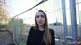 GERMAN SCOUT - Petite Latina Teen Priscila Belini with perfect Tits Pick Up for Casting Fuck