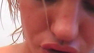 Cumshot on Tits for Young Blonde with Big Tits