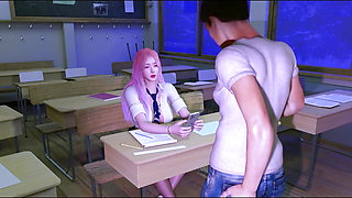 Beauty Student Enjoin Night Party First Time - 3D Animation V519