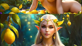 Beautiful Big Breasted Nude Elf Girl with Citron