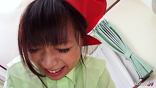 Boss Fucks His Skinny Asian Cleaning Lady Aimi with Hairy Pussy