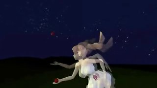 Busty 3D animated self masturbating and playing with toy