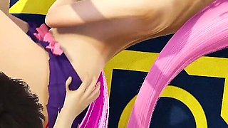 Sex 3D Animation Big Tits Girl with Pink Hair on Her Pussy - Massive Cumshot All Over Her Body