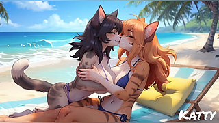 Furry girls animation nude and bikini part 3 (Ai model)