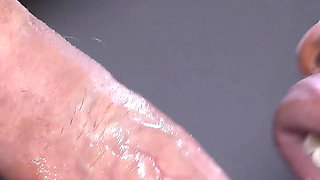 Ebony Mouth POV Blowjob and Cum Swallow