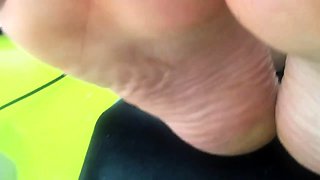 Seductive German babe exposes her sexy feet for the camera