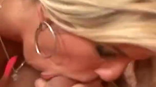 Two hot blonde milfs get fuck by a tattooed big dick stud