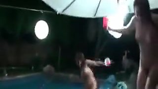 Teen Sluts Banged Hardcore In Gangbang At The Pool