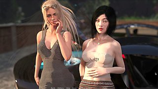 Big hot but, light-haired, animated tits