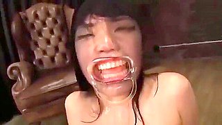 Pantyhose face girl gets spat in mouth and pissed on
