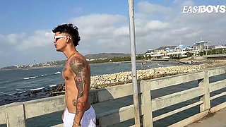 Exclusive latino muscle boy gets handjob his big dick