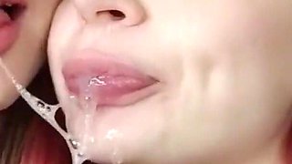 Hot Students Play with Saliva