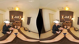 Japanese milf hot massage scene in VR