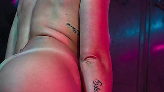Horny Big Tits Lesbians Scissoring in the Gym