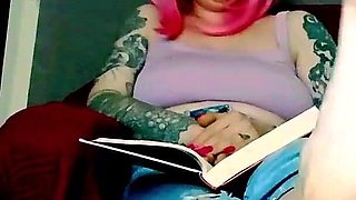 Lady Angela Chilling with a Book While You Stare at Her Dirty Soles