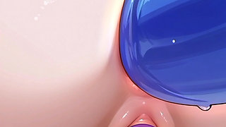 Blue Hair Hentai Beauty in Intense Fantasy Moments part 2