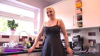 Auntie Tracey Kitchen Jerk Off Instruction
