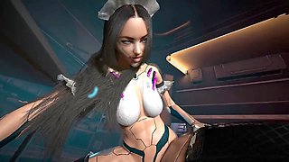 This sexy robot maid knows how to turn up the heat with her stylish sex modes