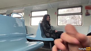 Public Cock Jerking Off On A Train Full Of People - Cum On Face - Cock Flashing