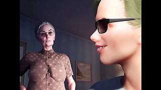 70 Year Old Granny Fucks Lazy 23 Year Old Student - Big Nips & Cum Facial
