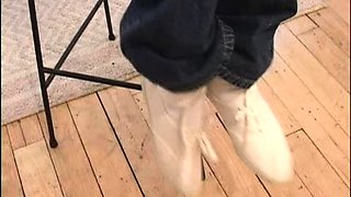 Hot blonde teen fucks husband while big tit wife watches