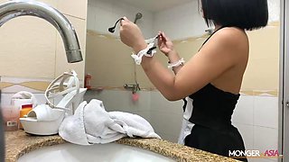 Busty Maid Loves Sliding Her Juicy Pussy Into Nine Inch Tool by Monger In Asia: Porn