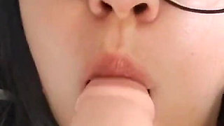 Cute Girl Face Fuck with Dildo