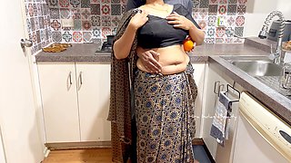 Hottest Erotica Saree Love Making Ever - Sliding Orange Fruit in Navel and Boobs