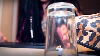 MistressRavenFD - TINY MEN STUCK UNDER SHOT GLASSES