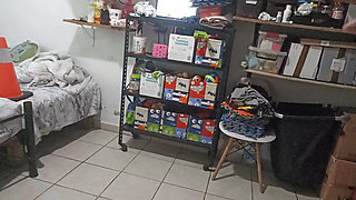 Sister-in-law cleaning the room in thong (7 part)