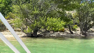 A Handsome Black Guy Destroys My Pussy on His Boat. I Suck His Big Black Cock on the Lake!!!