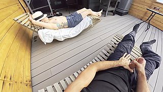 Dickflash Roof Adventure: Part 2 a Little Redhead Slut Gives Me Fast Cumshot on Her and While Her Boyfriend Waits
