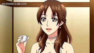 Anime  beauty getting pussy wet at a romantic dinner