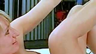 Tattoo MILF Garage Strip, Dildo Blowjob and Power Tools