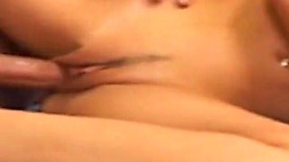 Cumming on the feet of a big ass brunette milf whore