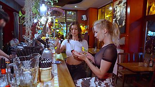 Blonde and Brunette Bartenders Heat Up the Town with a