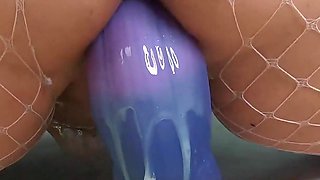 Bunny Girl Gets Fucked by Monster Dildo