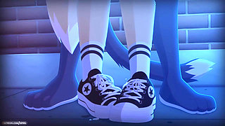 Cat boy and cat girl sex in the roof top.