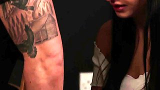 CFNM doms suck cock in voyeur 3some