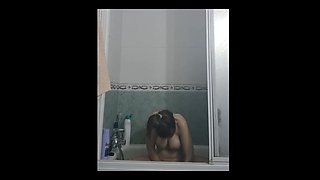 Blonde College Girl in the Shower