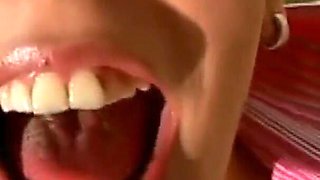 Sexy blonde teen makes big dick cum with her mouth