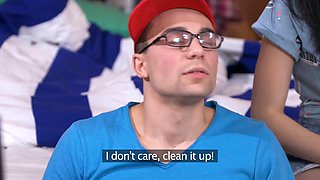 Stepmom with huge tits seduces teen girlfriend into steamy lesbian action - XXX