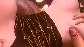 Kda Evelynn 5-on-1 Reverse Cowgirl DP: Sultry Big-booty Slut Craves Intense Hardcore Sex and Massive Cocks, Addicted to Cum