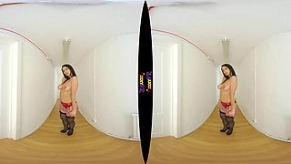Down The Hall - Big Tit Brunette Solo Striptease