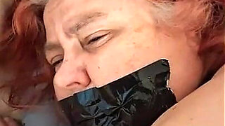 Nurse Vicki I Bound with Black Duck Tape Left to Struggle